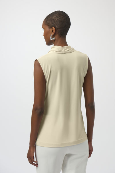 Joseph Ribkoff Recycled Satin & Silky Knit Sleeveless Wrap Top