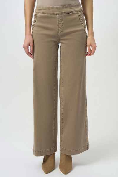 Classic Wide Leg Pull-On Jeans Fawn