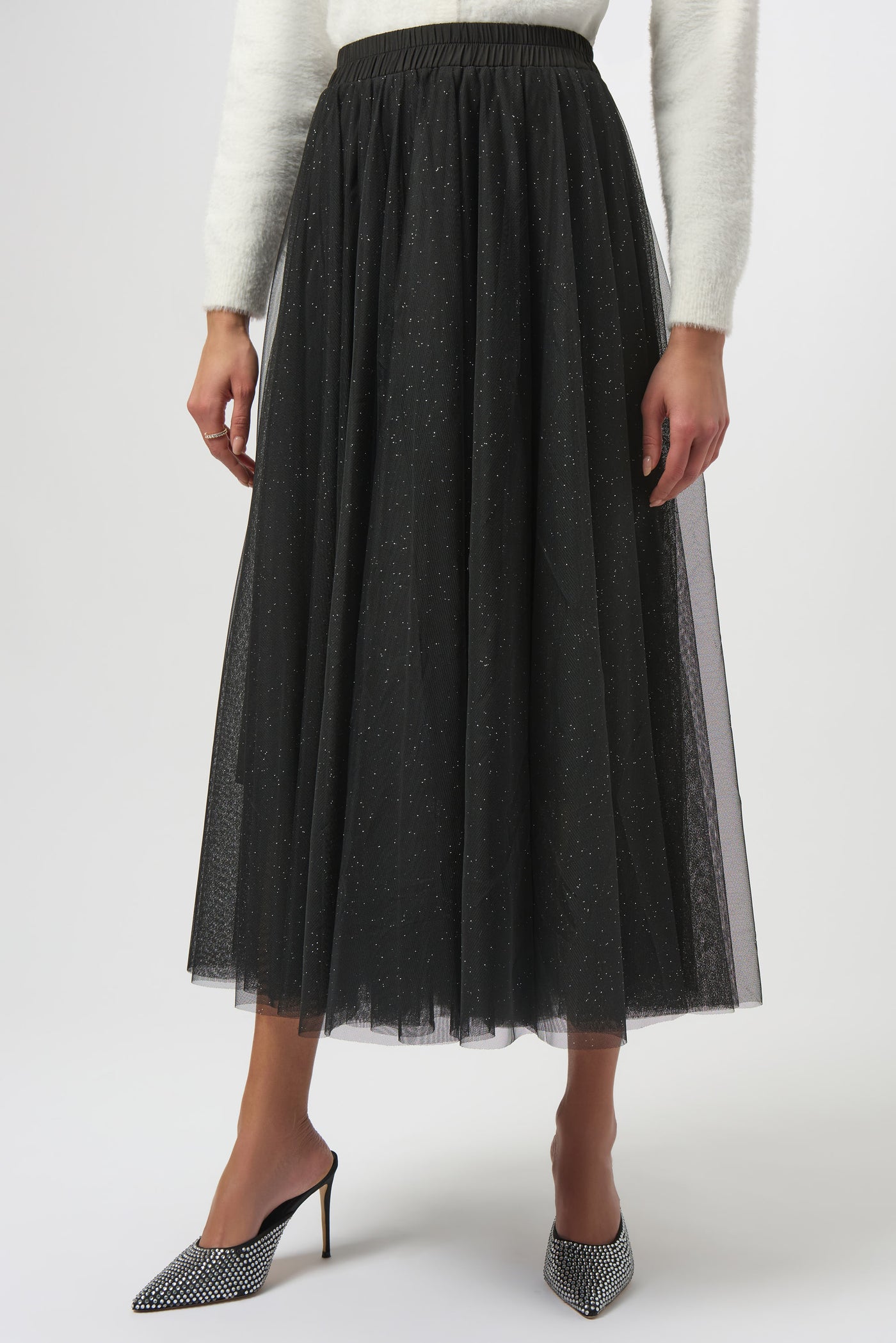 Joseph Ribkoff Black Tulle Flared Skirt
