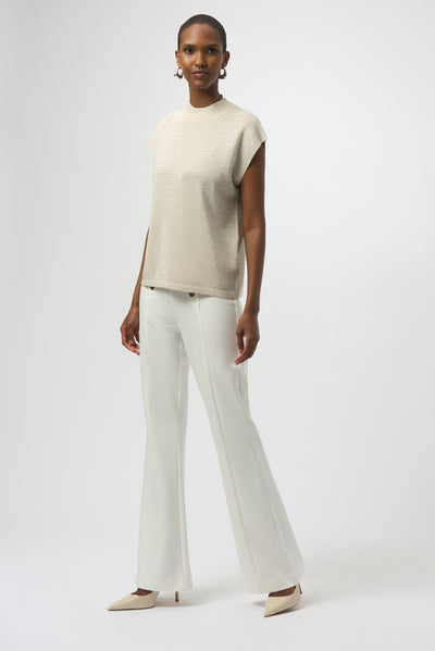 Joseph Ribkoff Birch Sweater Knit Sleeveless Pullover with Iron-On Detail
