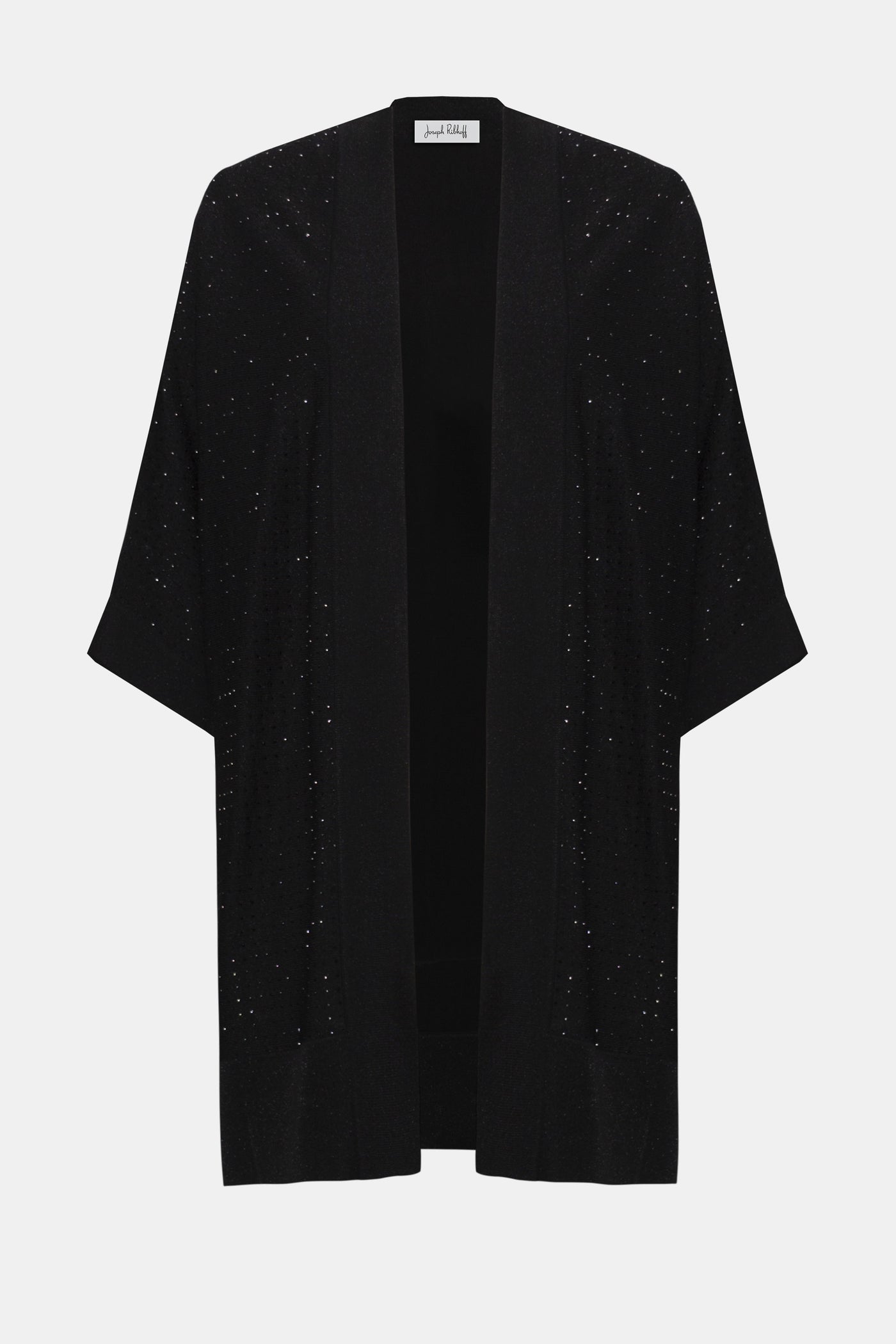 Joseph Ribkoff Black Sweater Knit Cover-Up with Iron-On Detail