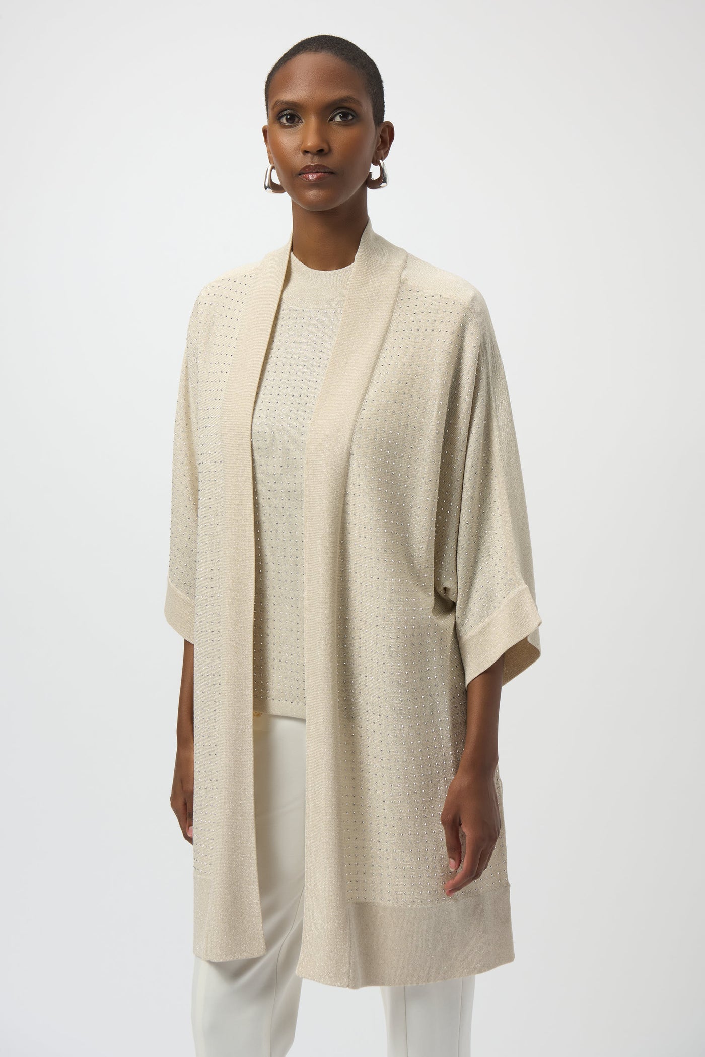 Joseph Ribkoff Sweater Knit Cover-Up with Iron-On Detail