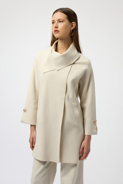 Joseph Ribkoff Birch Sweater Knit Coat with Overlap Collar