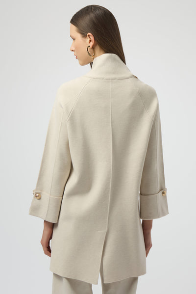 Joseph Ribkoff Birch Sweater Knit Coat with Overlap Collar