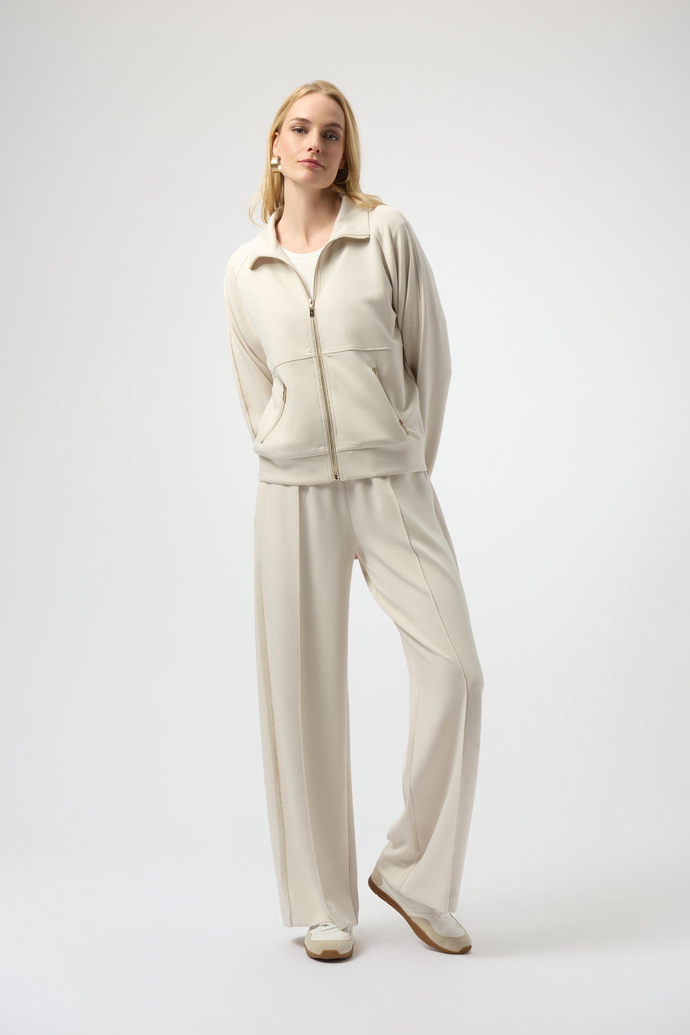 Joseph Ribkoff Birch Scuba Jersey Funnel Neck Jacket
