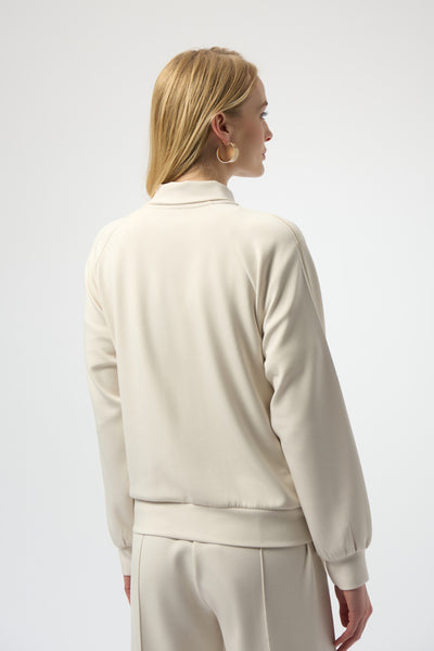 Joseph Ribkoff Birch Scuba Jersey Funnel Neck Jacket