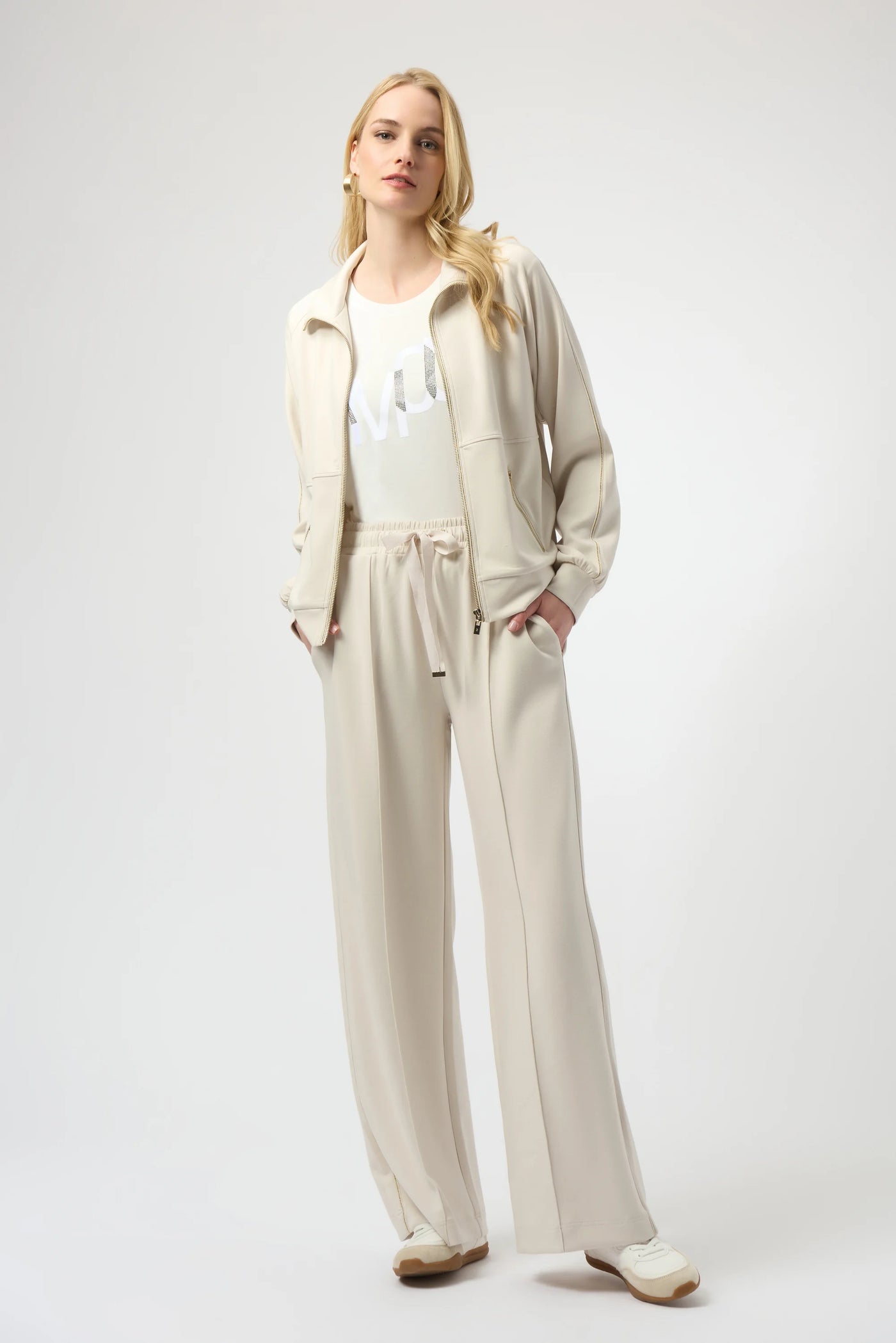 Scuba Jersey Wide Leg Pull-On Pants