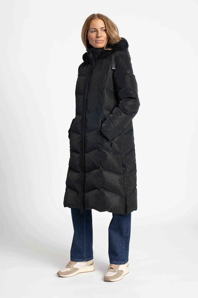 Black Textured Zip-Up Jacket with Detachable Hood