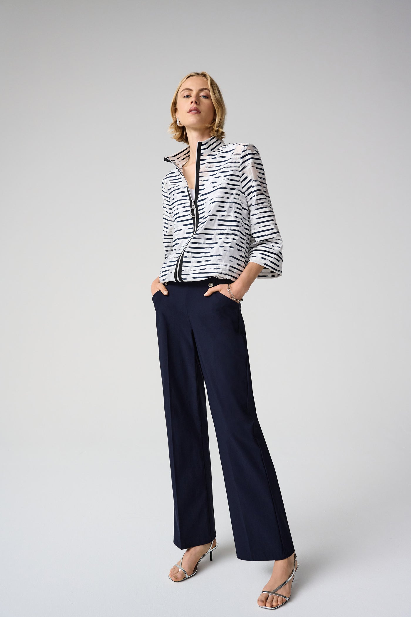 Joseph Ribkoff Midnight Blue Millennium Wide Leg Pull-On Pants