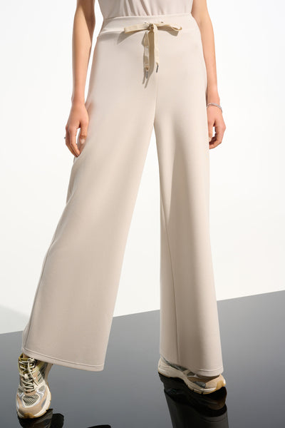 Joseph Ribkoff Moonstone Scuba Jersey Wide Leg Pull-On Pants With Drawcord