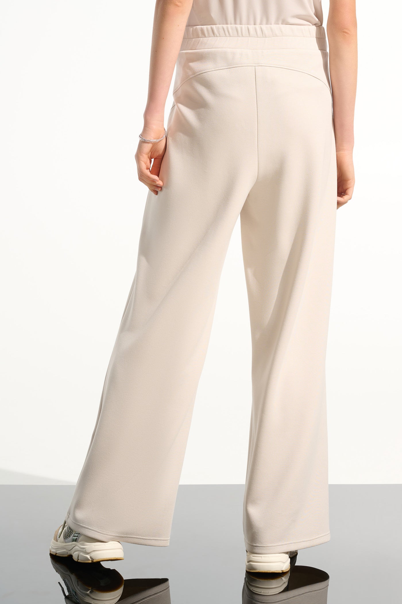 Joseph Ribkoff Moonstone Scuba Jersey Wide Leg Pull-On Pants With Drawcord