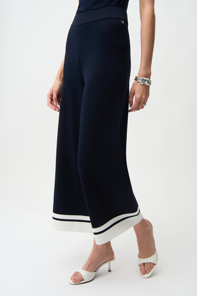Joseph Ribkoff Viscose Blend Culotte Pants With Stripe Detail