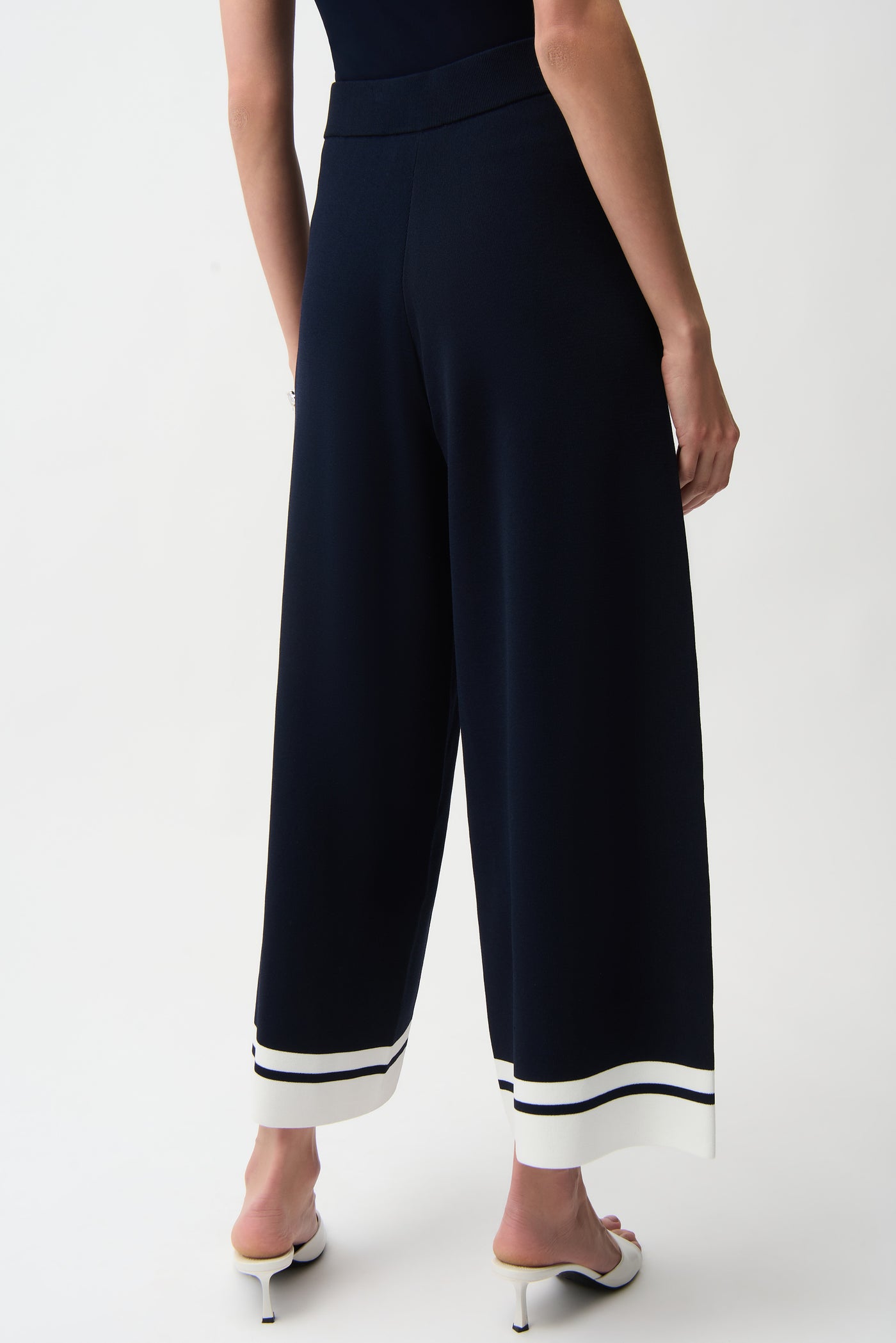 Joseph Ribkoff Viscose Blend Culotte Pants With Stripe Detail