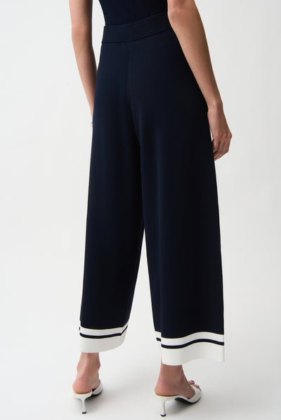 Joseph Ribkoff Viscose Blend Culotte Pants With Stripe Detail