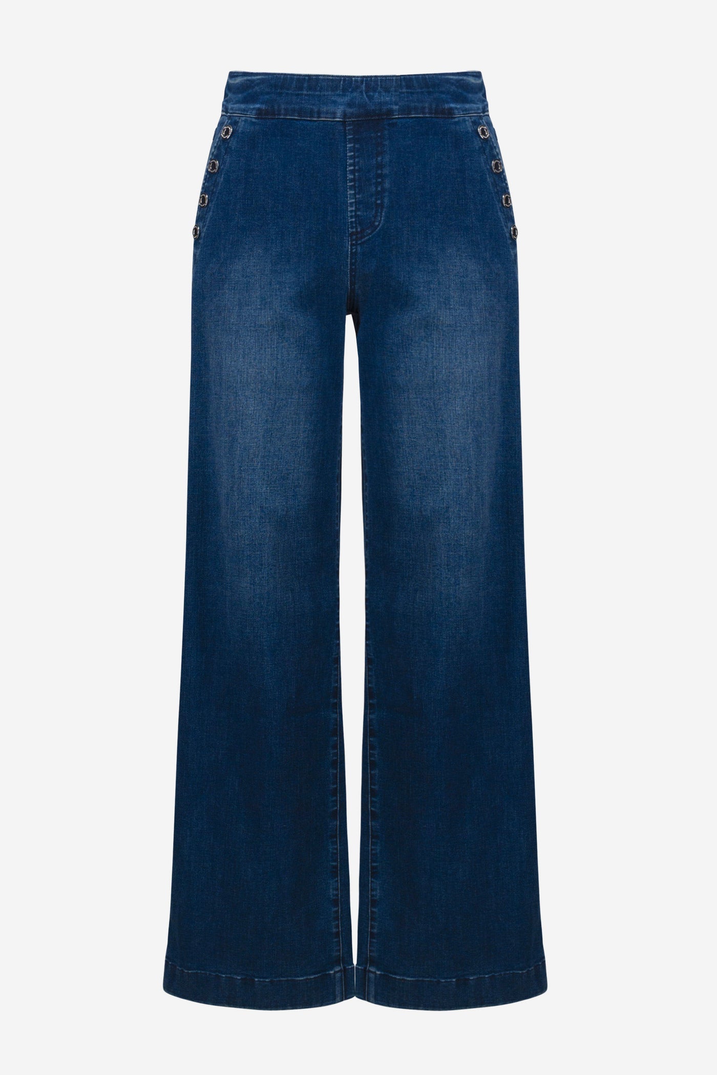 Joseph Ribkoff Denim Medium Blue Wide Leg Pull-On Jeans