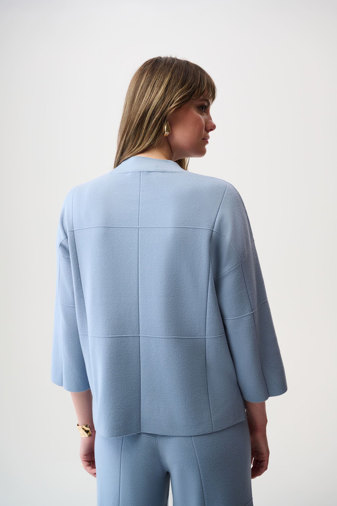 Joseph Ribkoff Chambray Brushed Viscose Straight Sweater with Mock Neck