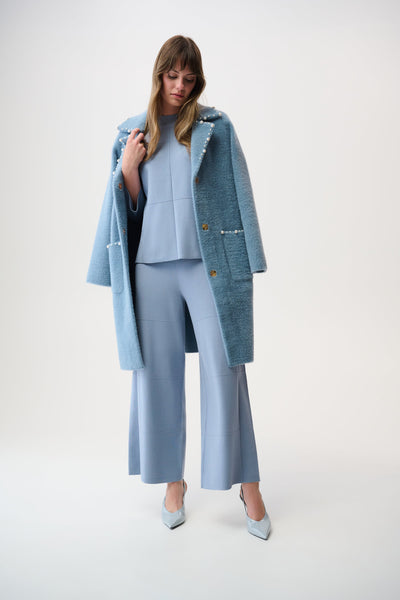 Joseph Ribkoff Chambray Brushed Viscose Straight Sweater with Mock Neck