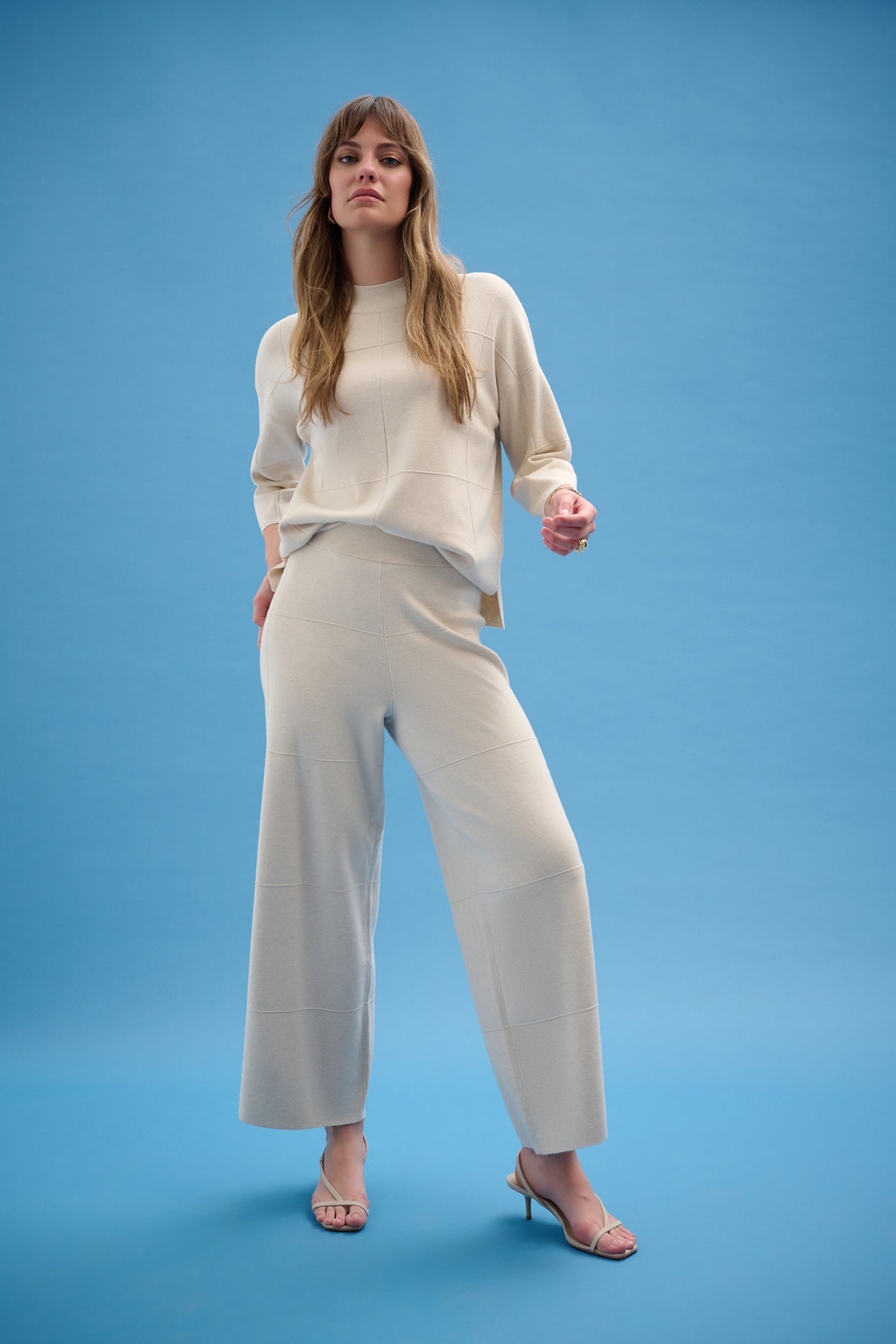 Joseph Ribkoff Birch Brushed Viscose Culotte Pants