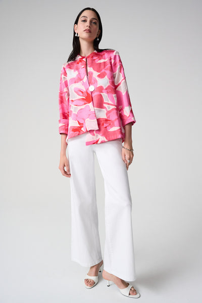 Joseph Ribkoff Goldie White Classic Wide-Leg Stretch Jeans