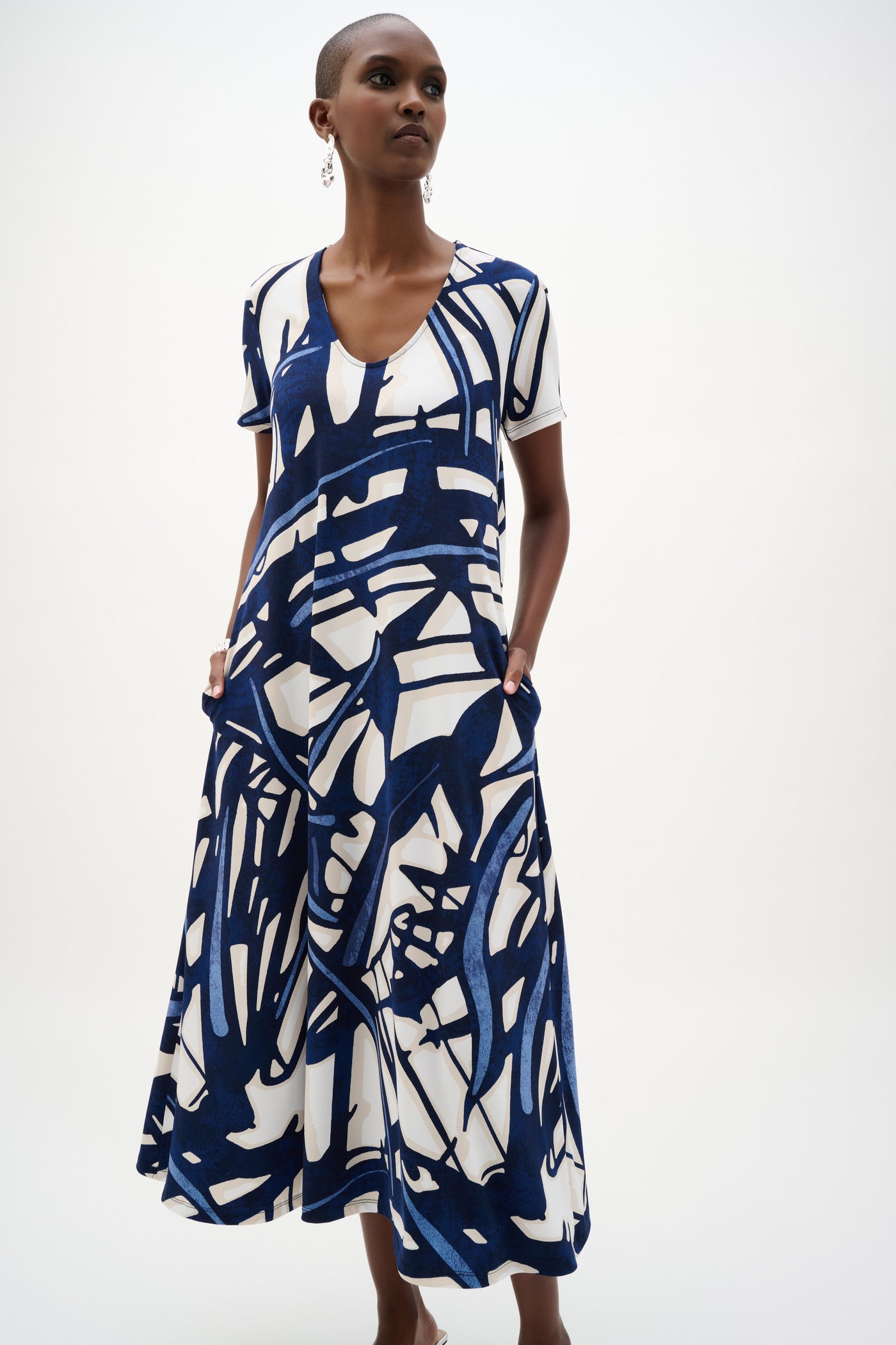 knit trapeze dress Joseph Ribkoff Silky Abstract Print – La Creme Boutique Cute Gift