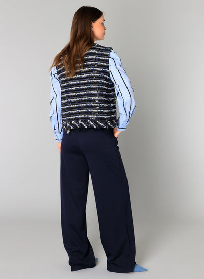 Navy Sequin Bertrada Waistcoat