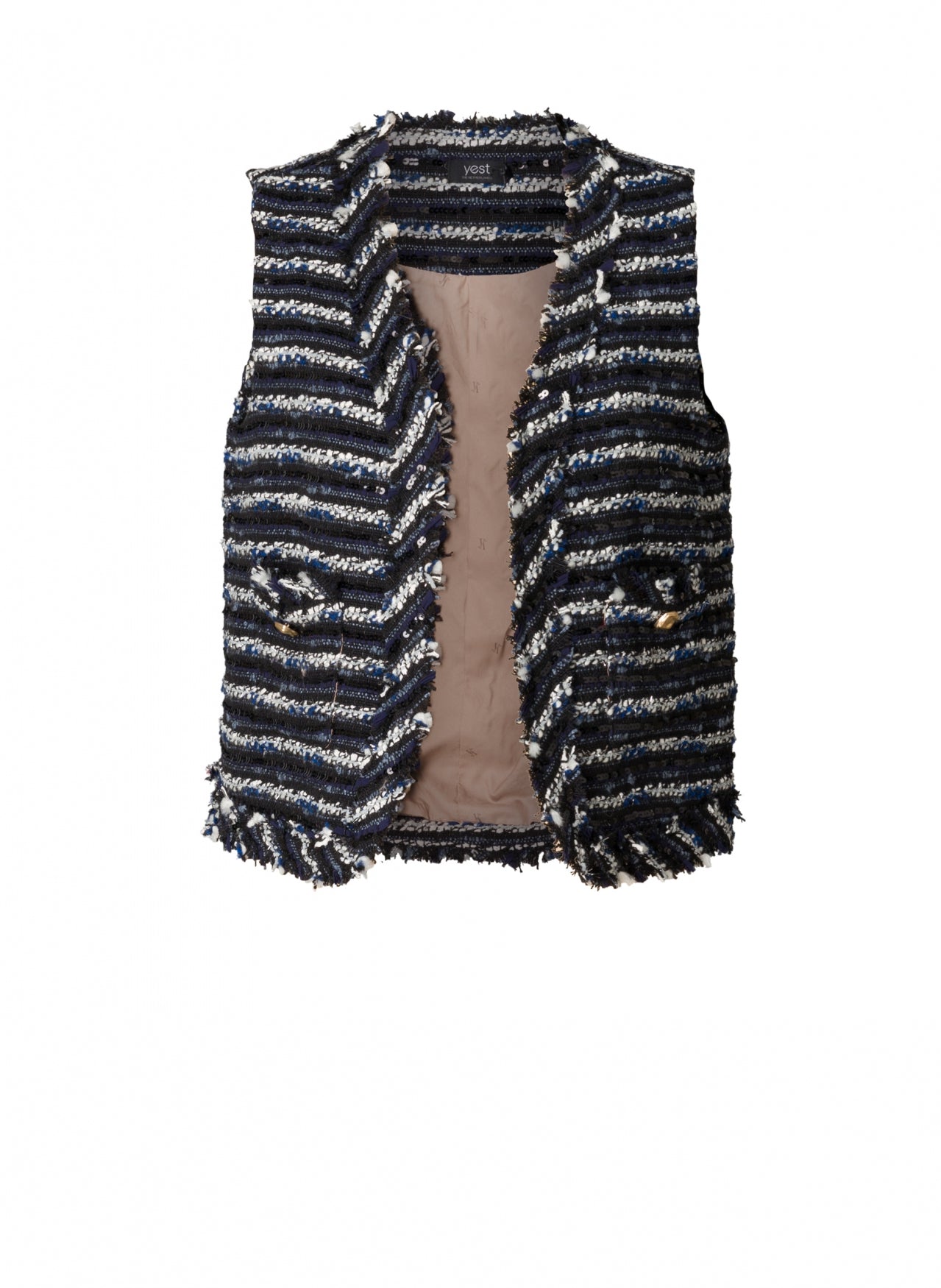 Navy Sequin Bertrada Waistcoat