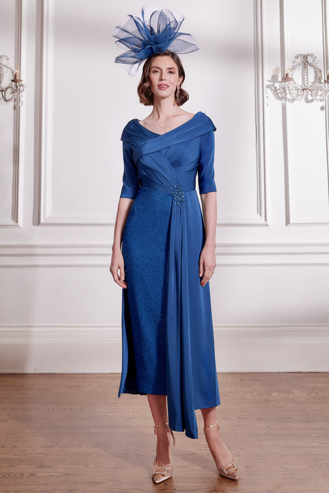 Sapphire Dress With Sequinned Detailing