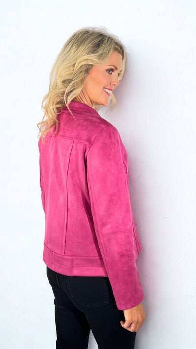Magenta Suedette Jacket