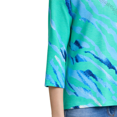 Teal and Blue Jumper with Diamond Detail