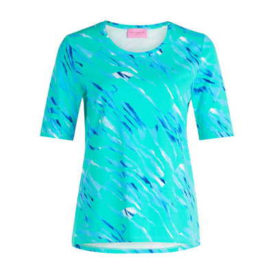 Teal and Blue T-Shirt with 3/4 Sleeve