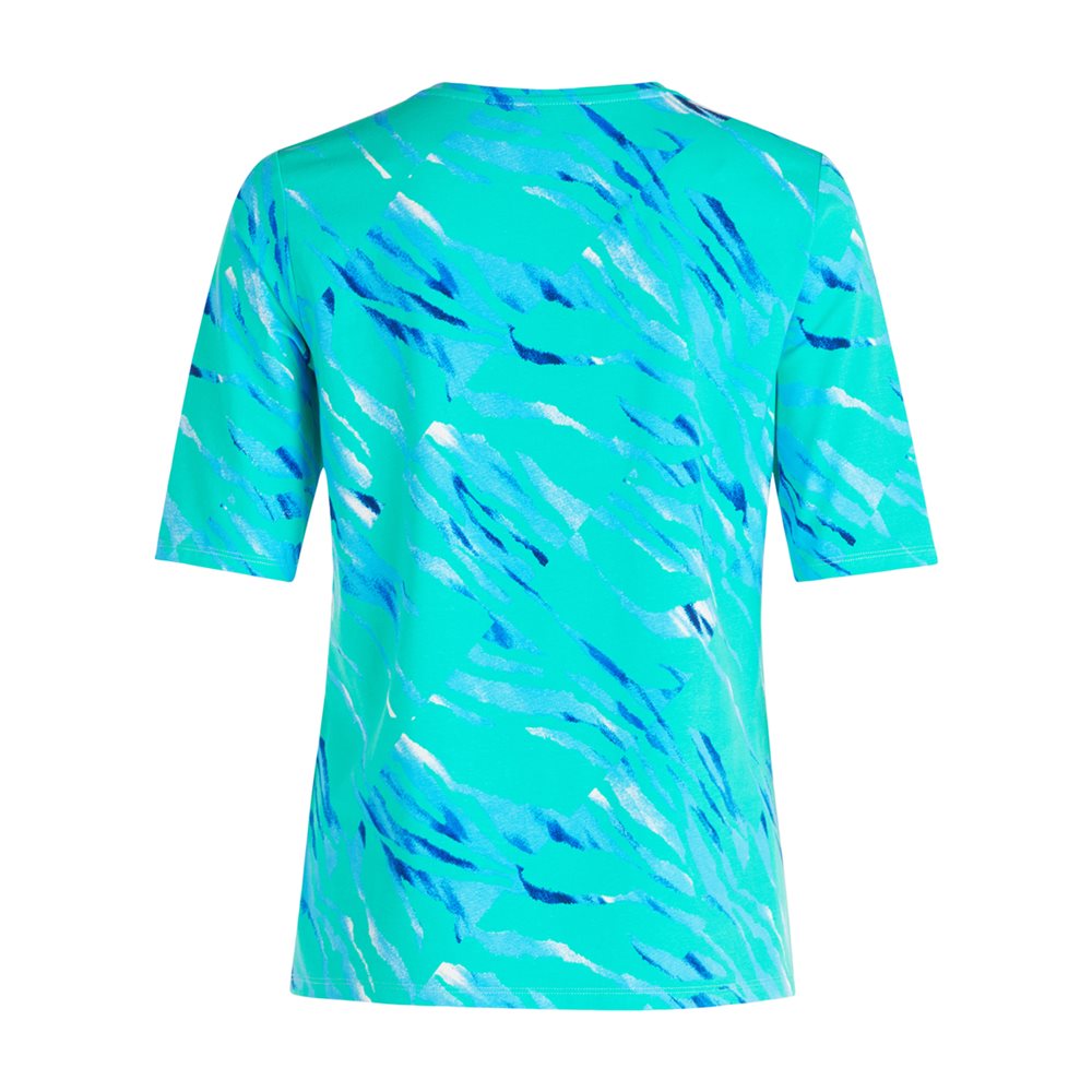 Teal and Blue T-Shirt with 3/4 Sleeve
