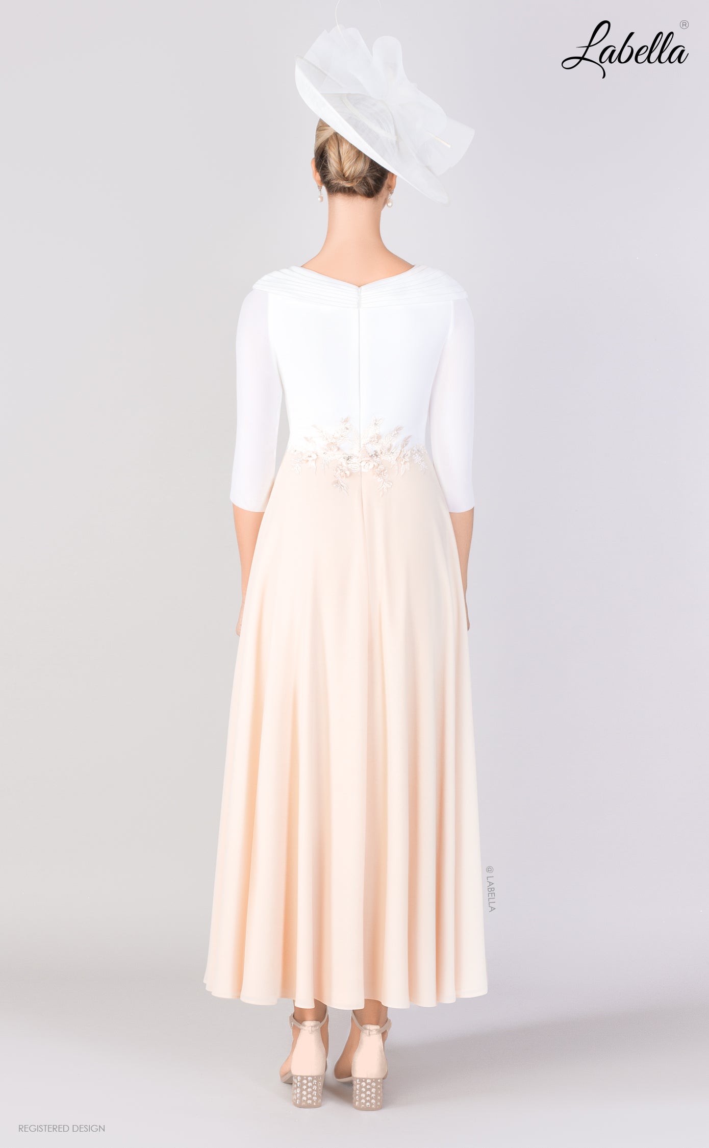 Ivory/Champagne Dress With Beading & Floral Detailing