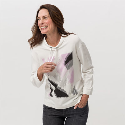 White Jumper With Graphic Design