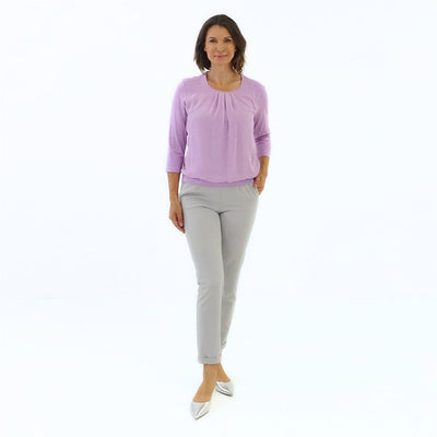 Soft Purple Plain Top With Pleats