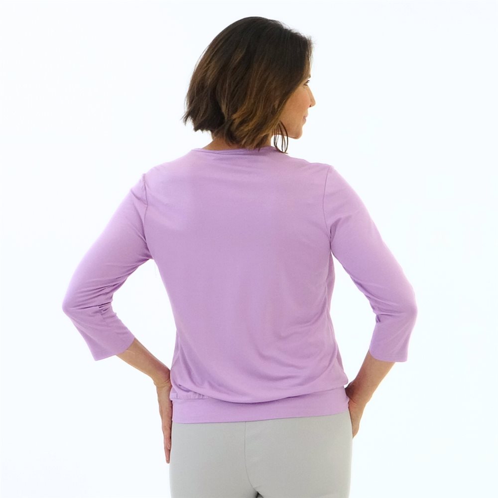 Soft Purple Plain Top With Pleats