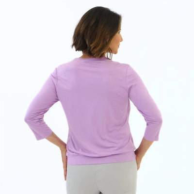 Soft Purple Plain Top With Pleats