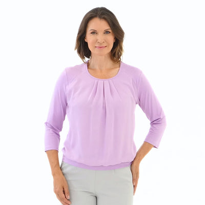 Soft Purple Plain Top With Pleats