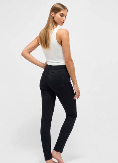 Black Mid Rise Jeans with Elasticated Waist
