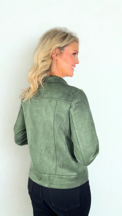Olive Green Suedette Jacket