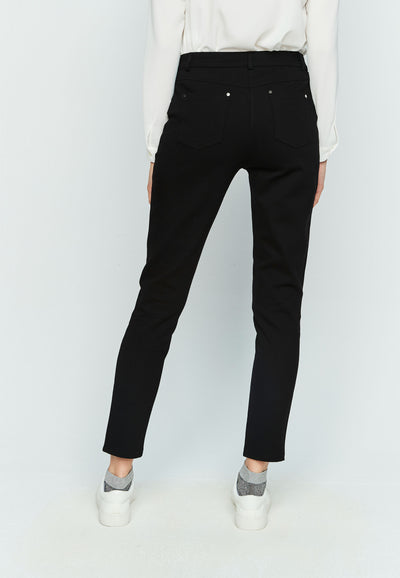 Black Full Length Elasticated Trousers with Front & Back Pockets