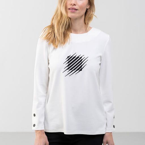 White Jumper With Black Print