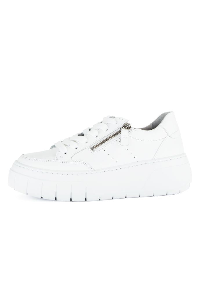 White Platform Runner with Zip