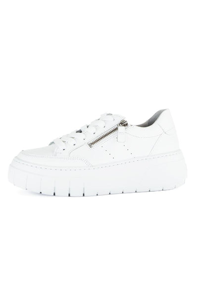 White Platform Runner with Zip
