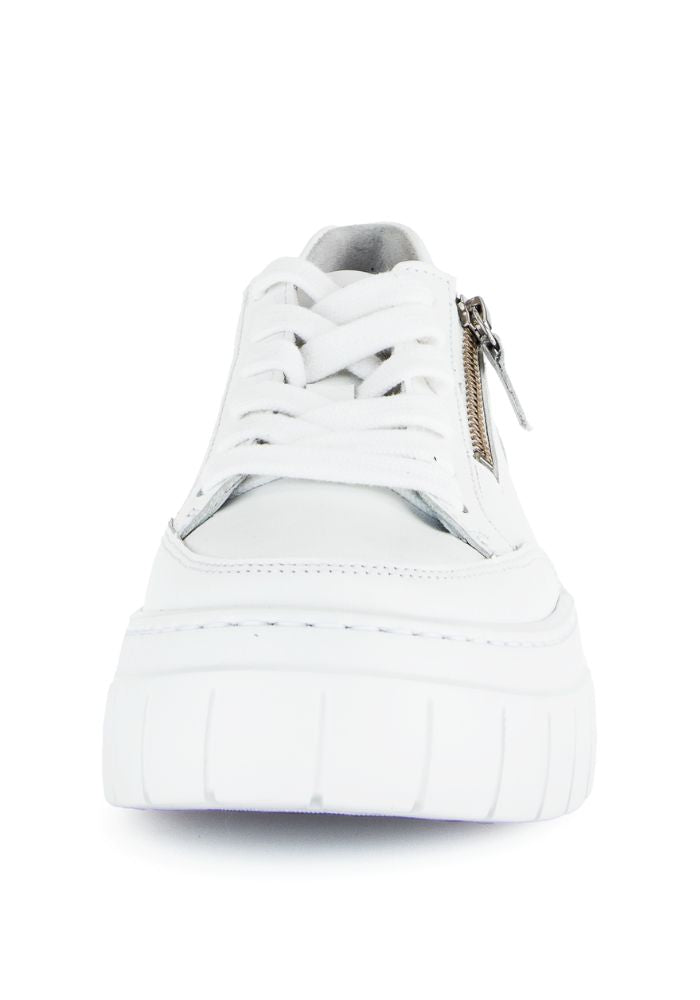 White Platform Runner with Zip