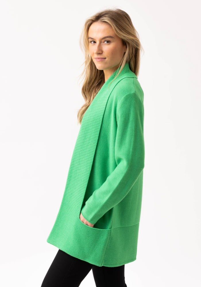 Relaxed-Fit Green Cardigan