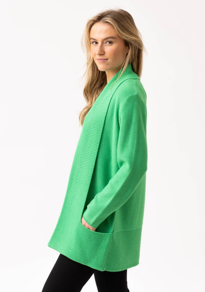 Relaxed-Fit Green Cardigan