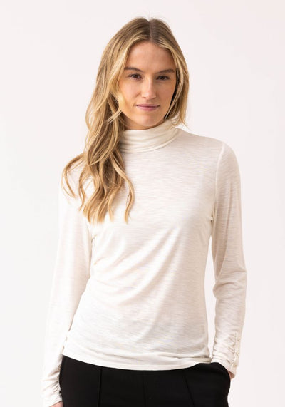 Classic Cream Long Sleeve Round Neck Top