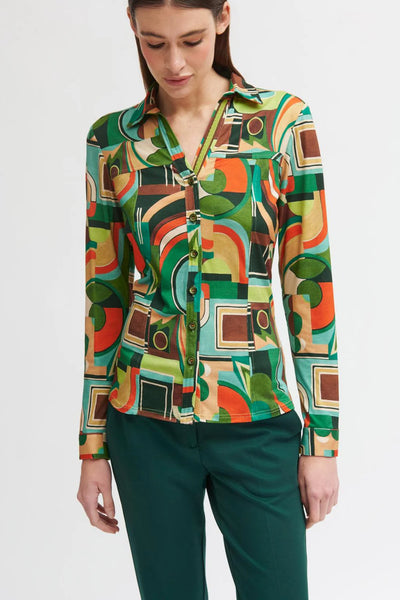 Freya Multicoloured Shirt with Collar and Button Detail