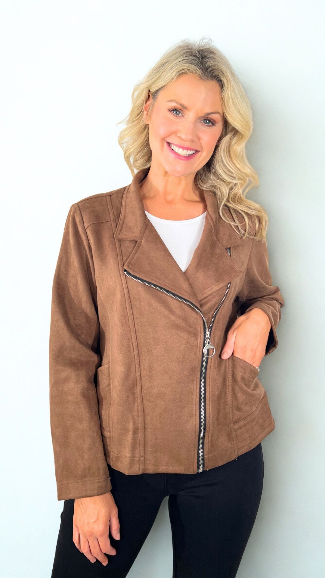 Deep Tan Suedette Jacket
