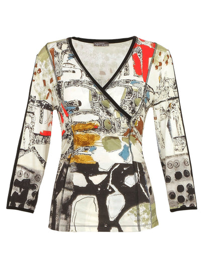 Vigo Cross Over V-Neck Long Sleeve Top